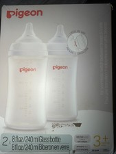 Pigeon Anti-Colic Wide Mouth Glass Bottle 8 fl.oz./240 ml 2 ct.box Lil Damage