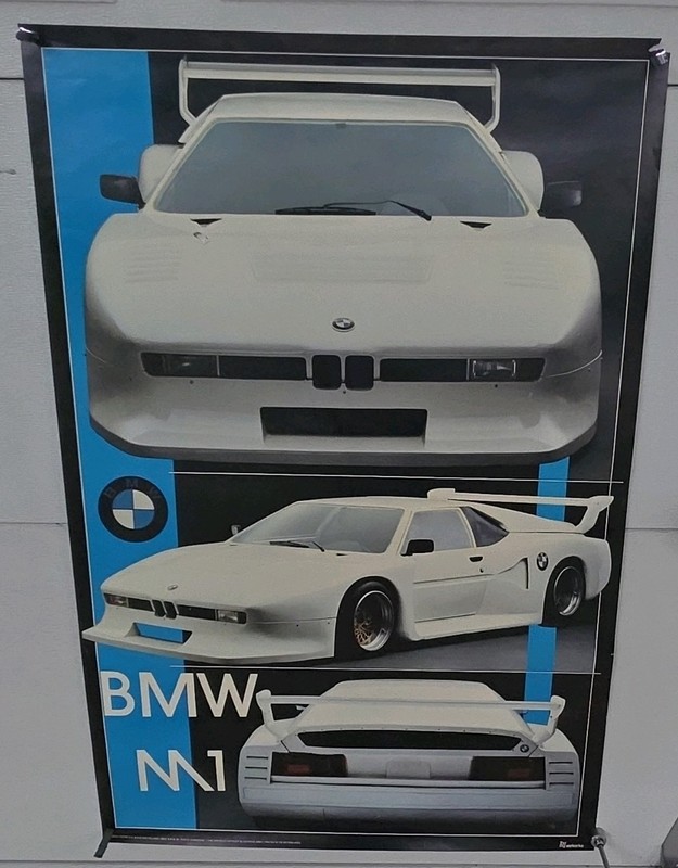 1986 BMW M1 Vintage European Vehicles Sports Car Wall Poster Print
