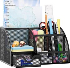 UK Desk Organiser Set Metal Mesh Office Pen Pencil Holder Stationary Organizer