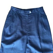 Lauren Ralph Lauren Pants Navy Wool Pleated Cuffed Fully Lined Women's Size 10