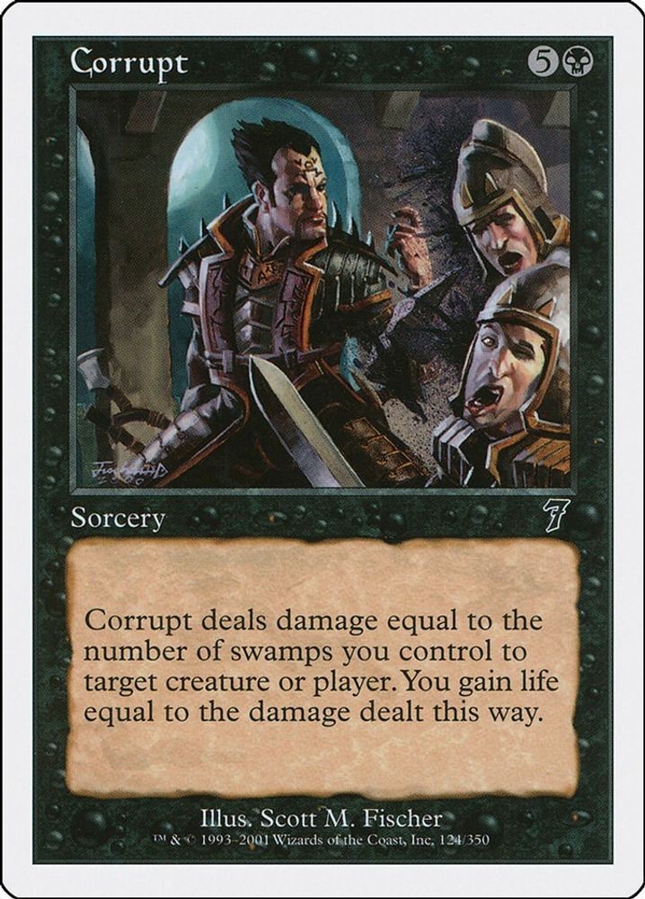 2001 Magic: The Gathering: 7th Edition - Corrupt (#124, Common, Lightly Played)
