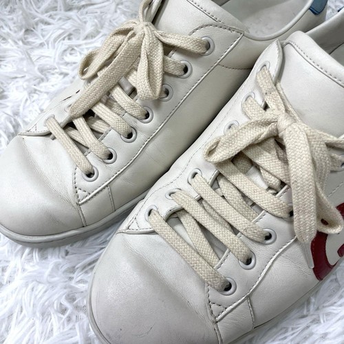 Auténticas Tenis GUCCI Para Hombre GG Corte Bajo Blanco Azul UK8.5 EU 42.5 US9 Cuero Logo - Imagen 11 de 24