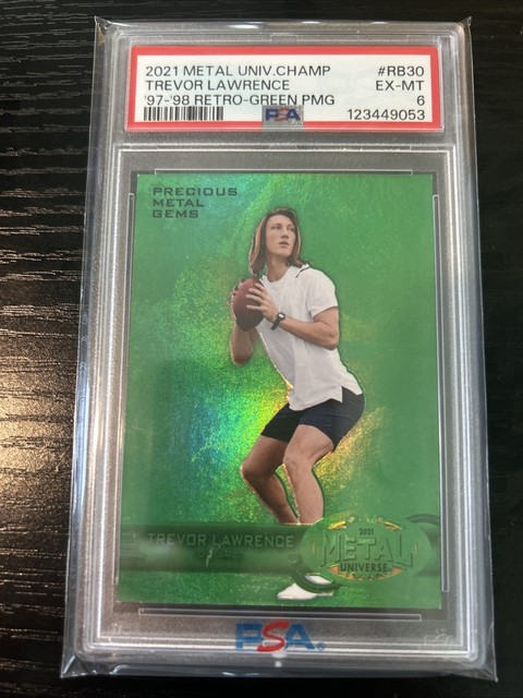 2021 Skybox Metal Universe  Trevor Lawrence #RB-30 Retro RC Green Pmg 1/10 Psa 6