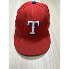 Texas Rangers New Era 59FIFTY Red Fitted Hat Size 7 1/8 Made in USA