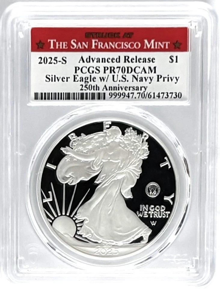 American Eagle PR 70 PCGS Certified Silver Bullion Coins for sale