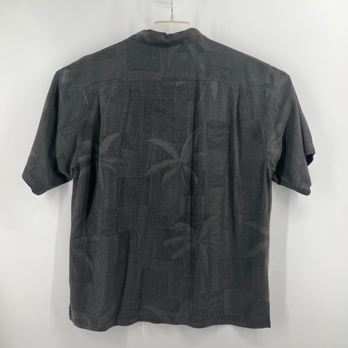 Tommy Bahama 100% Seide Hemd Herren L Kurzarm Knopfleiste Blau Palmen - Bild 3 von 7