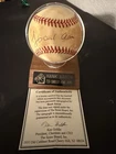 Hank Aaron Signed Baseball w/ COA The Score Board Inc 755 Career HR Display Case