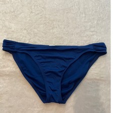 BAR III Women's Solid Banded Side Hipster Bikini Bottom Size XL Dark Blue