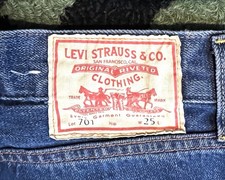 Levis LVC Selvedge Dark Denim 701 Jeans Big E Size 25 High Waist