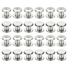 24 Sets Chicago Screws, 5x6mm DxH Phillips Binding Post Screw Rivets,Silver