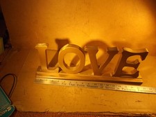 LOVE Decorative Wooden Cutout Word Sign Decor, Freestanding Block Letter 18"