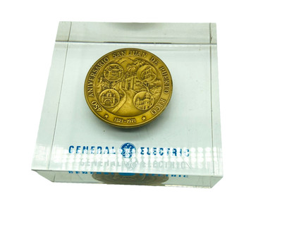 Medalla 450 Aniversario San Juan De PUERTO RICO Bronze General Electric GE Mint