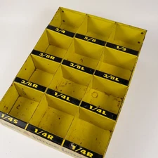 Vintage Metal Parts Organizer Cabinet Bin Yellow 12"x9" Made in USA