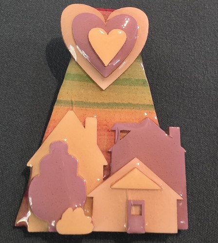 House Pins By Lucinda Tree Hearts Vintage Signed