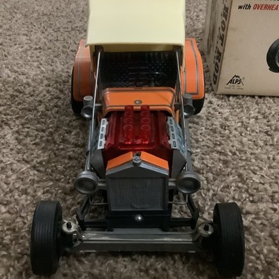 1960s VINTAGE B/O TIN LITHO HOT ROD CUSTOM T FORD CAR IN THE BOX