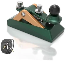 CW Morse Code Key - Pocket Morse Code Telegraph Key Aluminum Alloy Base Green
