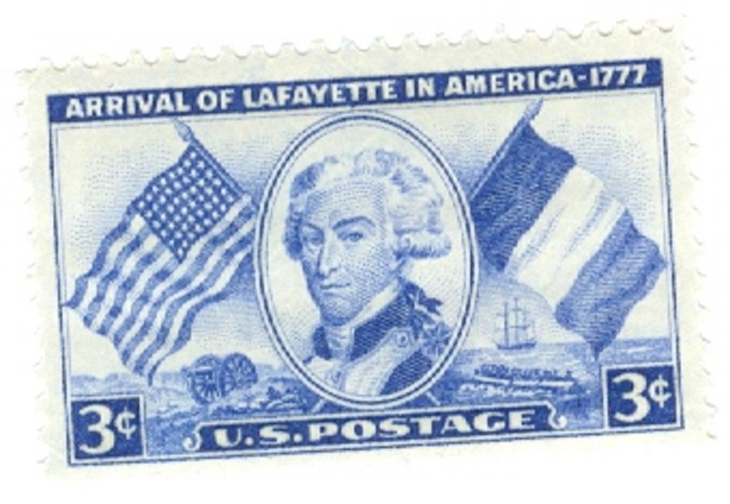 1952 Arrival of Lafayette in America 3 cents US Postage Stamp Scott #1010  MINT