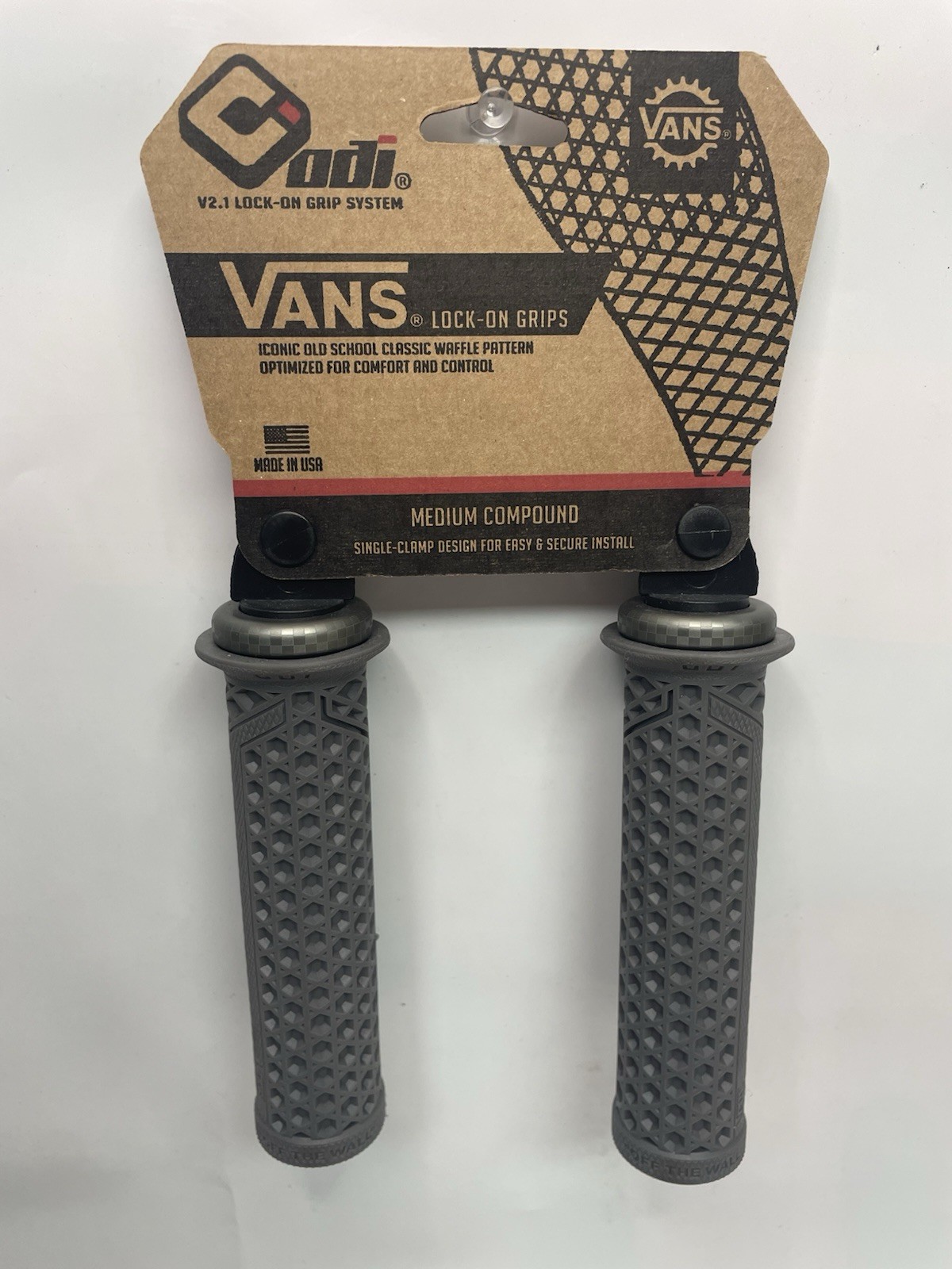 ODI Vans v2.1 Lock-On Grips - Gray ATV/Mountain Bike/Watercraft 7/8&rdquo; Handlebars
