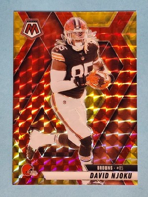 2025 Panini Mosaic Choice RED & YELLOW FUSION David Njoku Browns #133 15/89