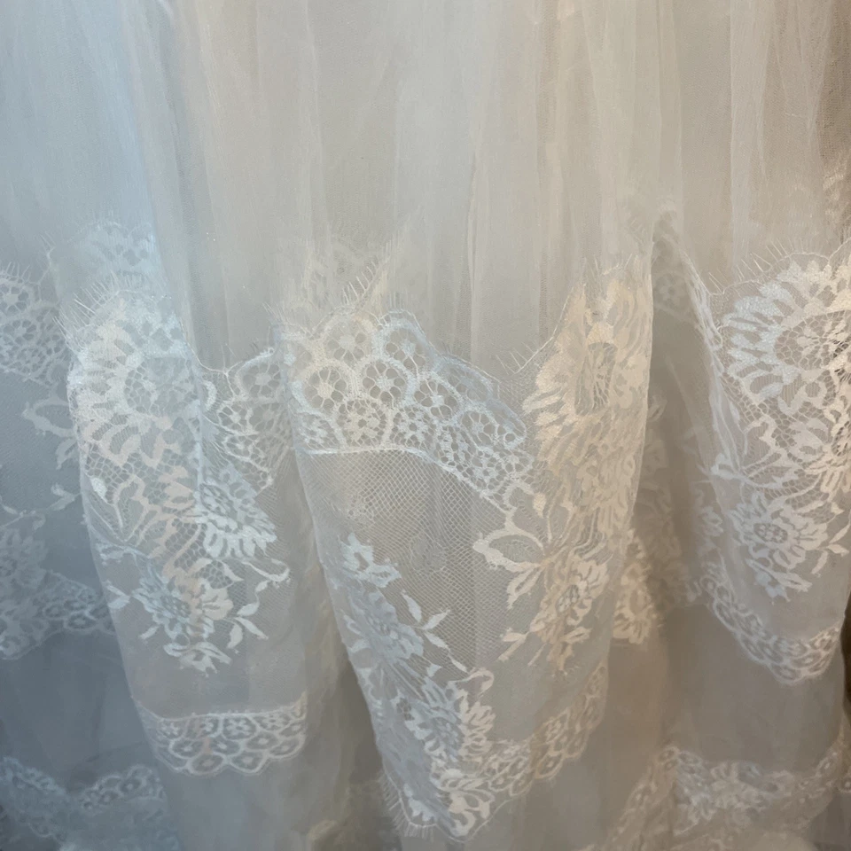 Vestido de noiva maxi de renda branca com trem tamanho 18#vestido de casamento�� - Imagem 4 de 4