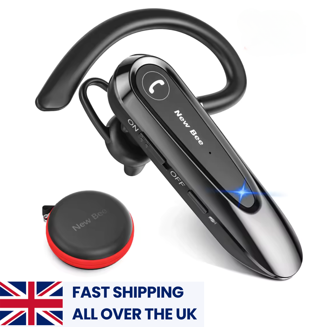 New Bee B45 Bluetooth Headset–Wireless Noise Canceling Earpiece with Mic CVC8.0