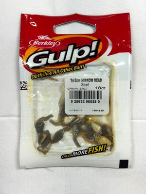 BERKLEY ' GULP ' 1'' MINNOW HEAD ' SMELT ' 18 PCS