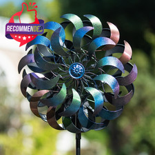 64" GRADIENT METAL WIND SPINNER KINETIC GARDEN ART OUTDOOR YARD DECORATION