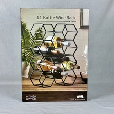 Evergreen 11 Bottle Wine Rack, Black (open box)