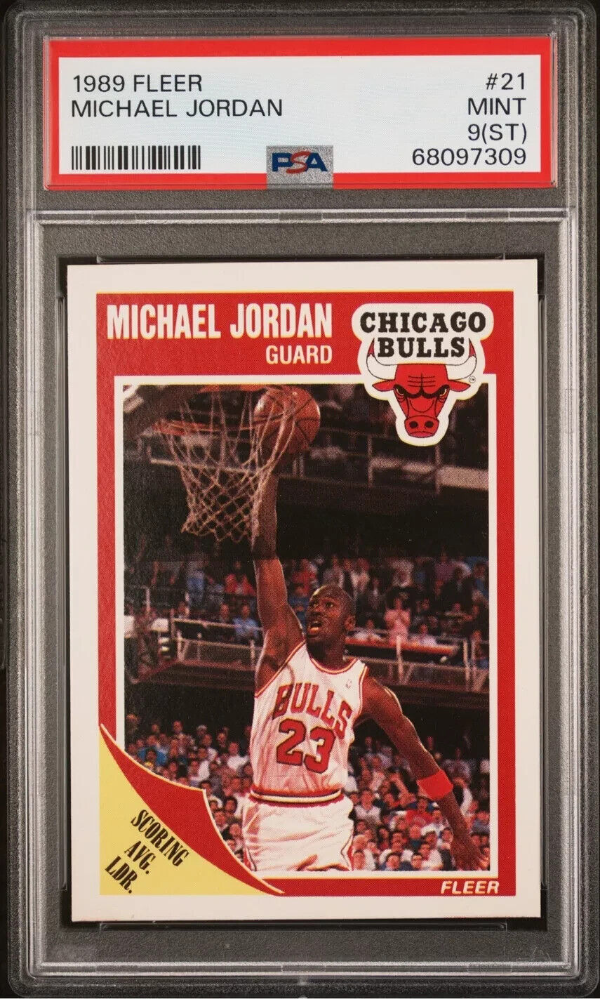 1989 FLEER #21 MICHAEL JORDAN BULLS HOF PSA 9 (ST)