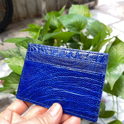 BLUE GENUINE OSTRICH LEATHER SKIN CREDIT CARD HOLDER/ WALLET CARD HOLDER FOR MEN - Picture 10 of 11