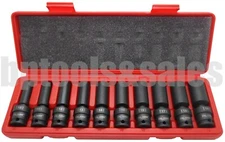 10pc 3/8" DRIVE UNIVERSAL SWIVEL DEEP IMPACT SOCKET SET CR MOLYBDENUM (METRIC)