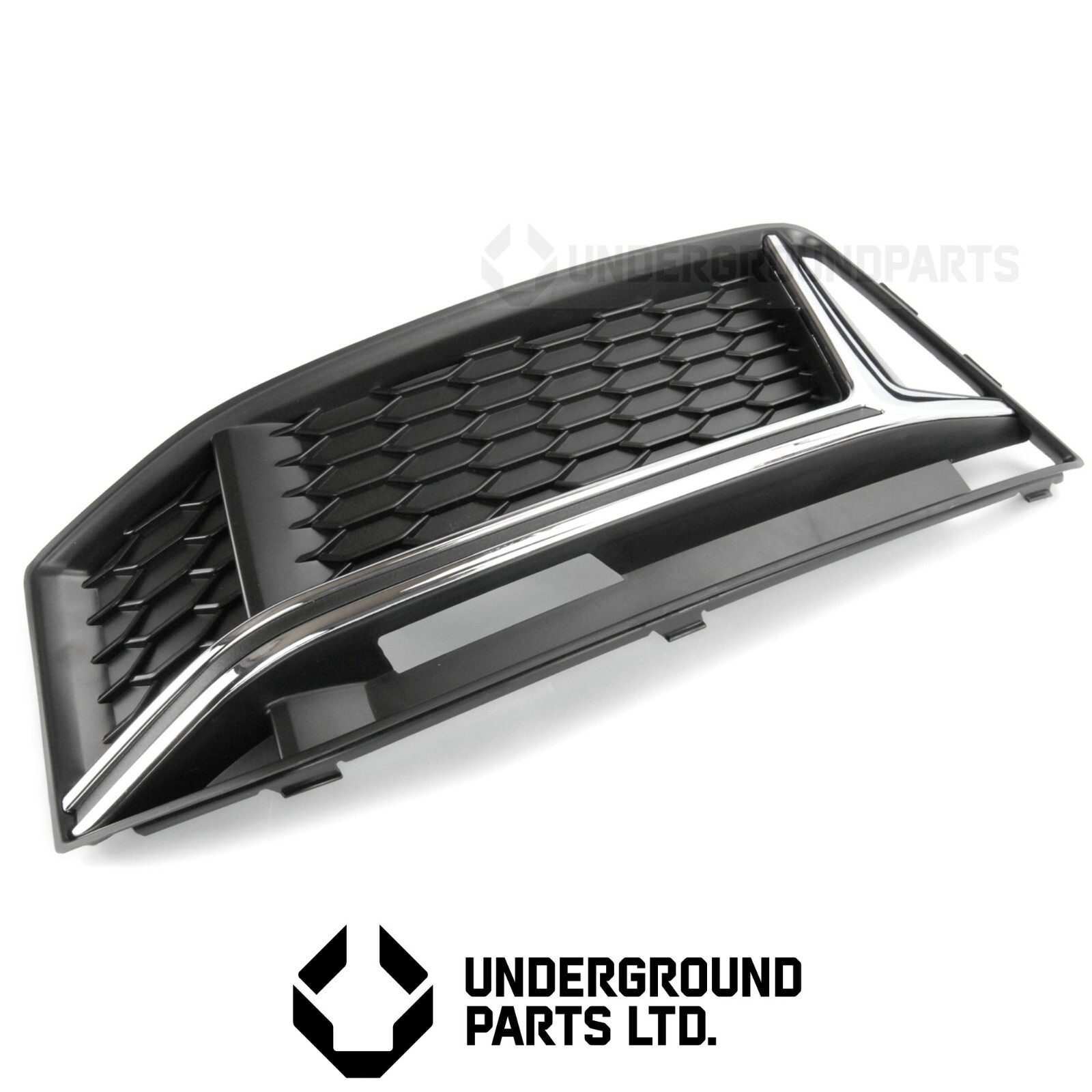 AUDI S4 B9 FOG GRILLE SILVER CHROME FRONT BUMPER LOWER LEFT PASSENGER SIDE COVER