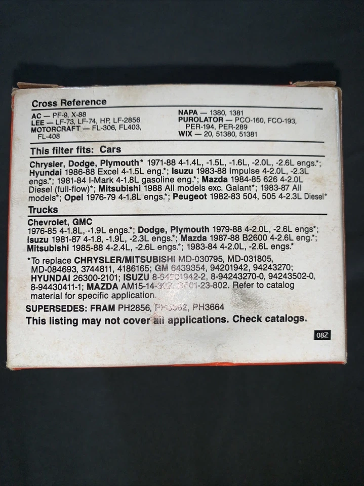 Filtro de aceite FRAM PH3950 PIEZA VINTAGE NUEVO EN CAJA Foto 3 de 4