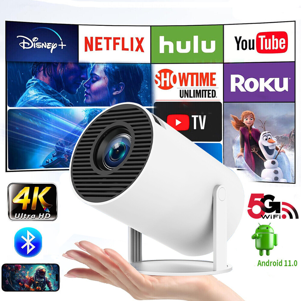 10000 Lumen Mini Projector 4K 2.4/5G LCD Movie Video Home Theater WiFi Bluetooth-image