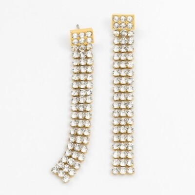 Touchstone Crystal by Swarovski NIGHT OUT Earrings Golden Plating.