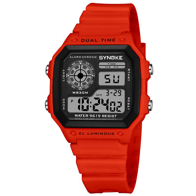 SYNOKE Mens Digital Watch Waterproof Multifunction Casual Wristwatch Sports Gift