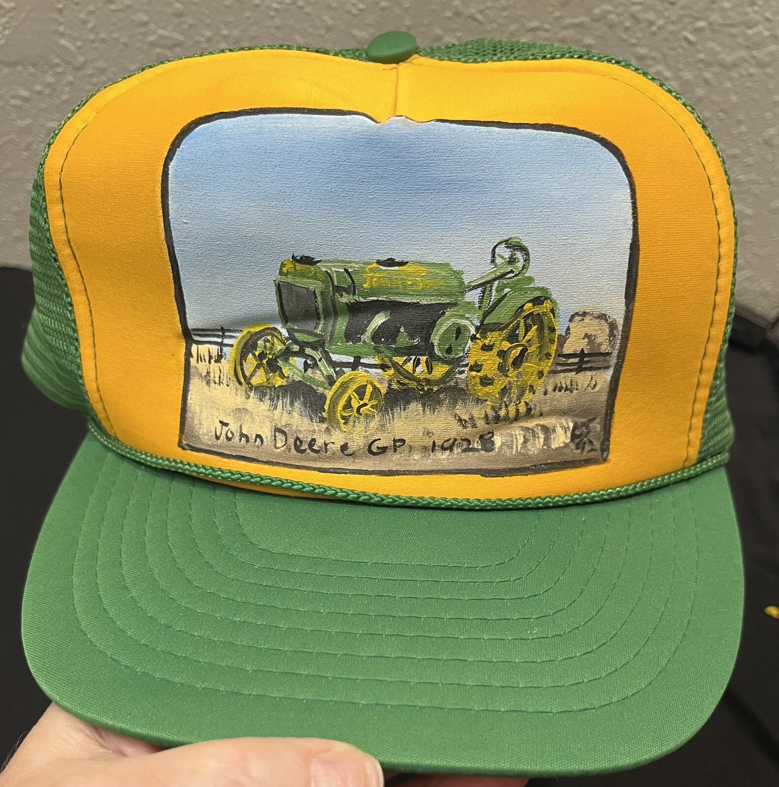 🔥 John Deere Snapback, Vintage ‘92  Tractor Custom Artwork Nissin Signed RJ