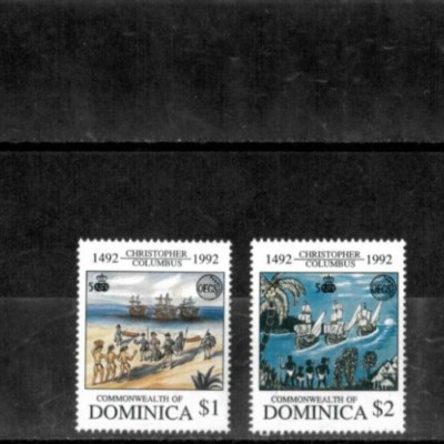 Dominica 1992 - Columbus Ships - Set of 2 Stamps - Scott #1492-93