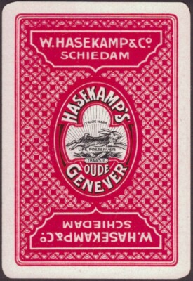 Playing Cards Single Card Old Vintage Wide * HASEKAMP GENEVER * Gin Advertising 