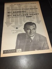 Tony Martin Bambino Rare Original Promo Poster Ad Framed!