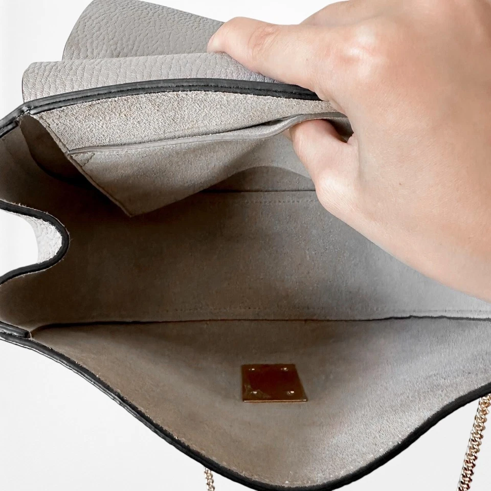 Сумка через плечо Chloe Drew серая золотистая фурнитура седло круглая средний размер кожа - Изображение 4 из 4