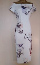 Ted Baker Saidie Vanilla  Floral Bardot  Midi Dress Size 4 (uk  14)