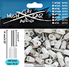 Sky High Car Audio Insulated Aluminum Wire Ferrules 22 Gauge 50 pieces - White