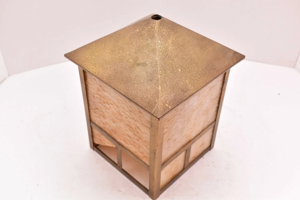 Arts & Crafts Mission Style Slag Glass Light Fixture Lamp Shade Small 8.25 x 5". - Image 2 of 4