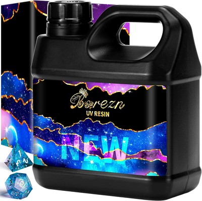 Bsrezn 1KG Bulk UV Resin Crystal Clear, 1000g Large UV Cure Epoxy Resin Hard Kit