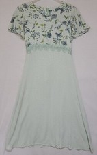 Vtg Another Thyme Green/White Gingham Check Floral Tie Back Maxi Dress Sz 16