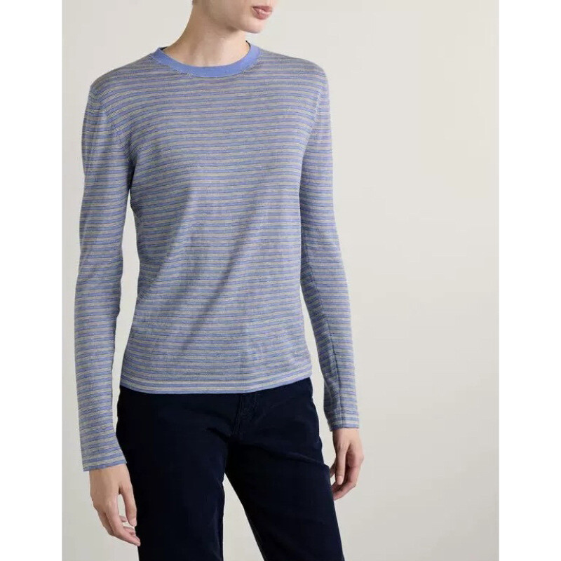 FILA T shirt donna THE ROW primavera estate nuova basic misto lana seta maglia a righe