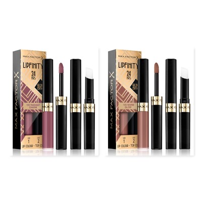 MAX FACTOR Lipfinity 2 Schritte vergoldete Edition farbiger Lippenstift - wählen - Neu verpackt