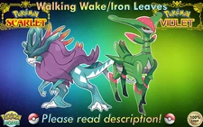 🍊Non-shiny Walking Wake Iron Leaves 6IV Bundle🍇Scarlet Violet HOME (💯Legal)