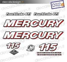 Adesivi motore marino fuoribordo mercury 115 four stroke gommone barca stickers 
